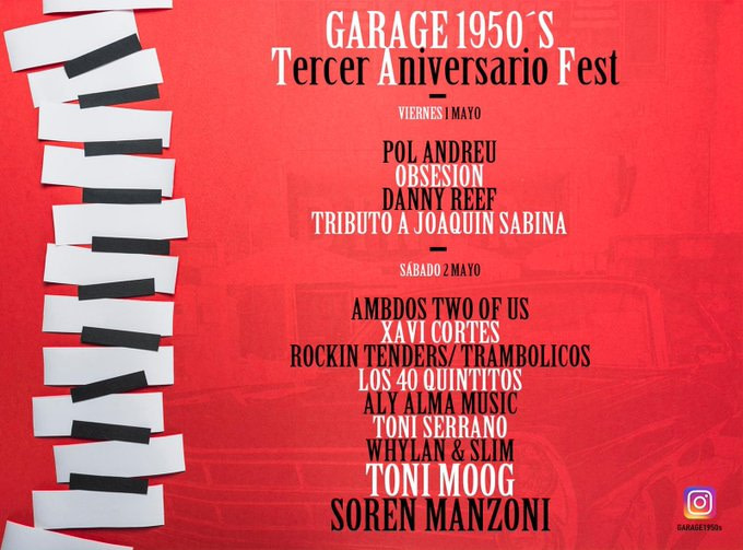Cartel Garage1950s - Tercer Aniversario Fest