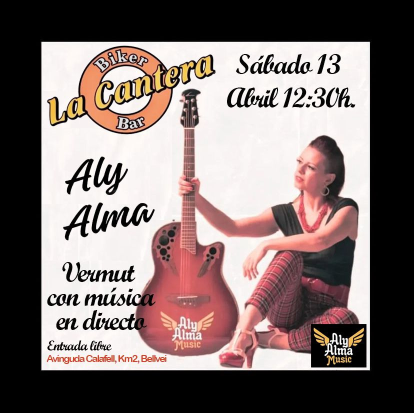 Concierto d eAly Alma Music el 13 de abril de 2024 en el REstaurante de Calafell La CAntera Biker Bar